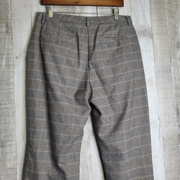 L.L Bean Plaid Houndstooth Black/Tan Dresspants. Size 12 Petite. Item 500955 - Picture 4 of 12